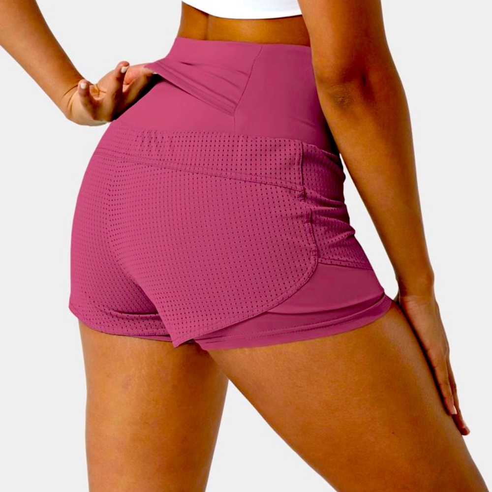 High Waisted Mesh Sporty Shorts 2”